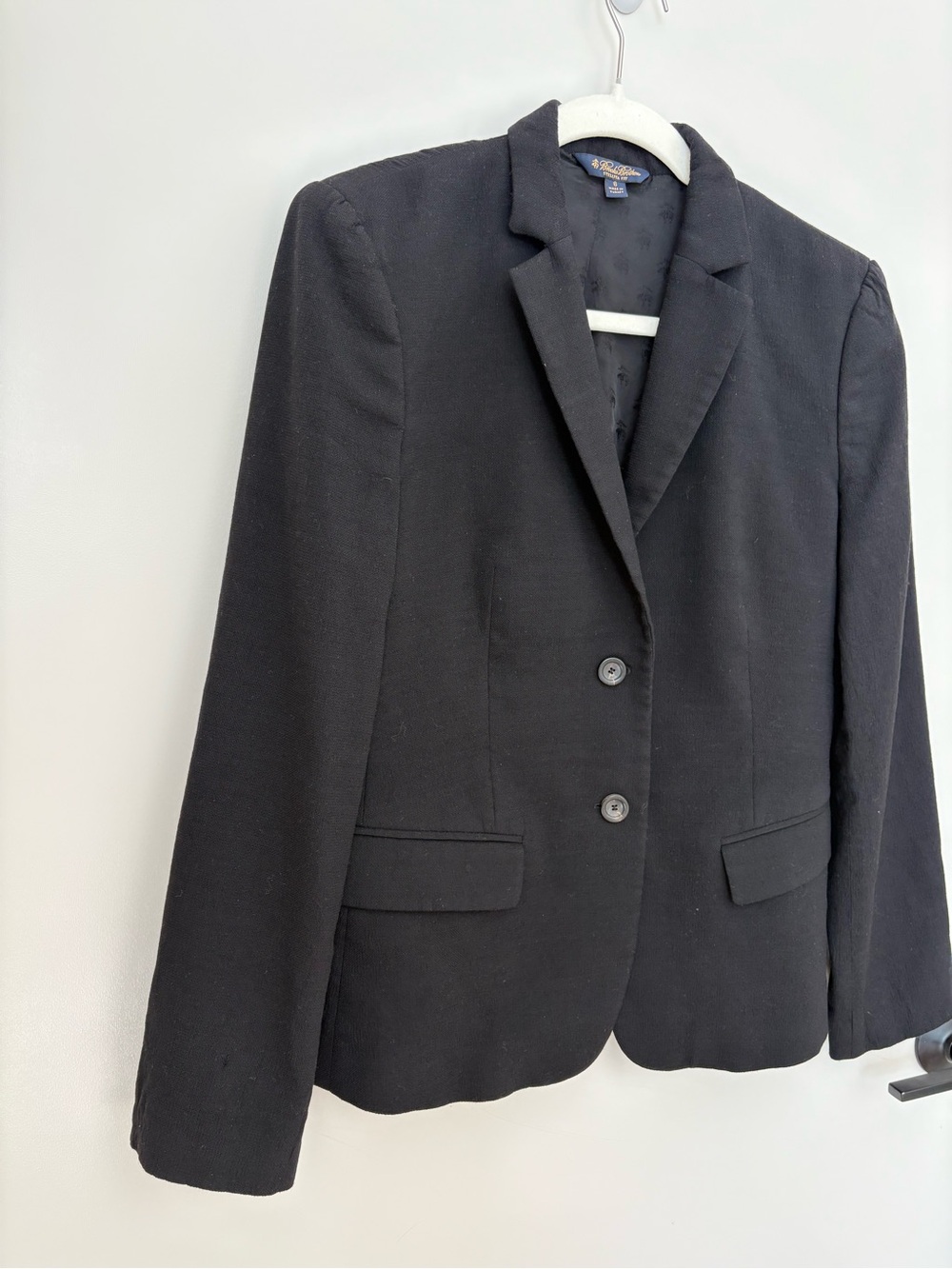 Brooks Brothers Stellita Blazer Black Italian Wool Women 6 Classic Academia Work